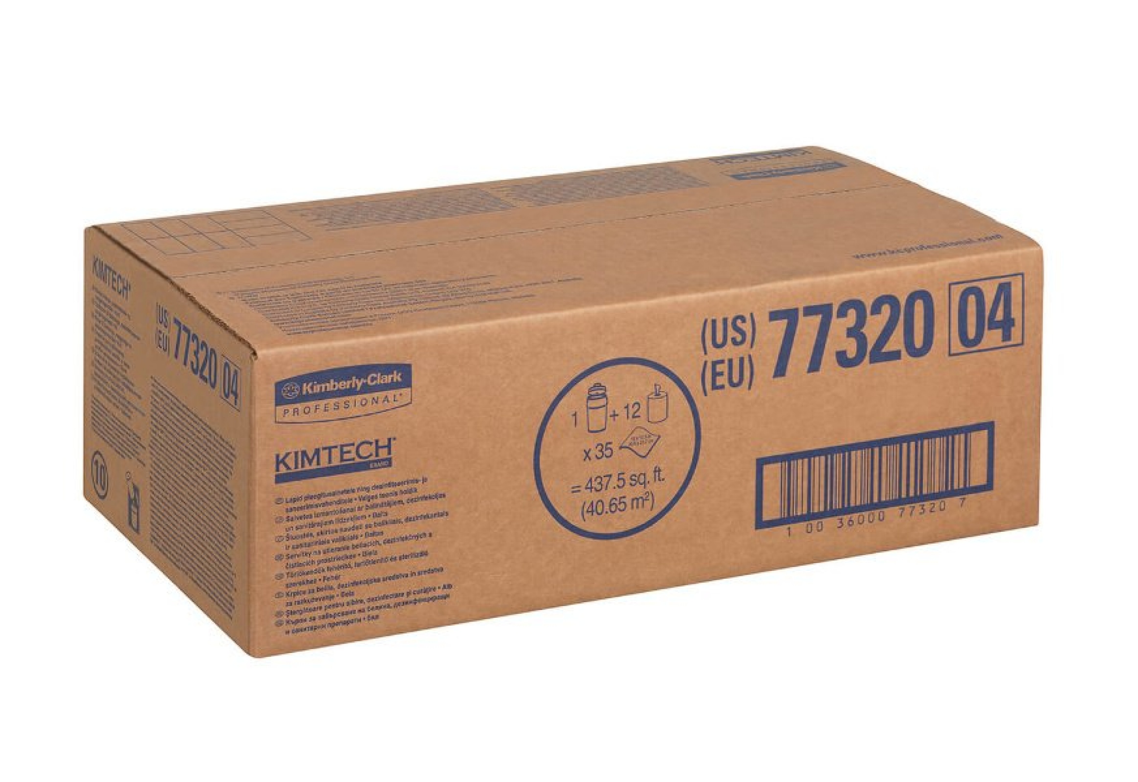 7752 Протирочные салфетки в рулонах Kimtech Wettask DS (12 рул х 55 л + туба)