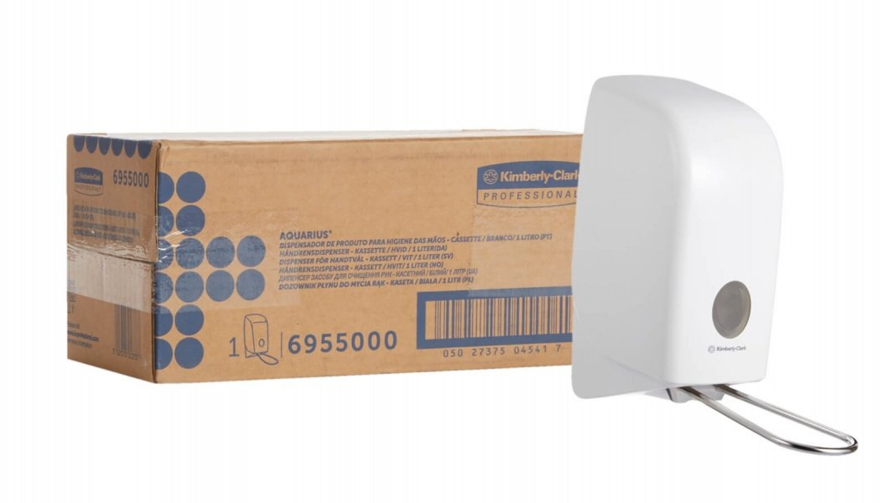 Пластиковый диспенсер для средств для мытья и дефинфекции рук с локтевым нажимом Aquarius*