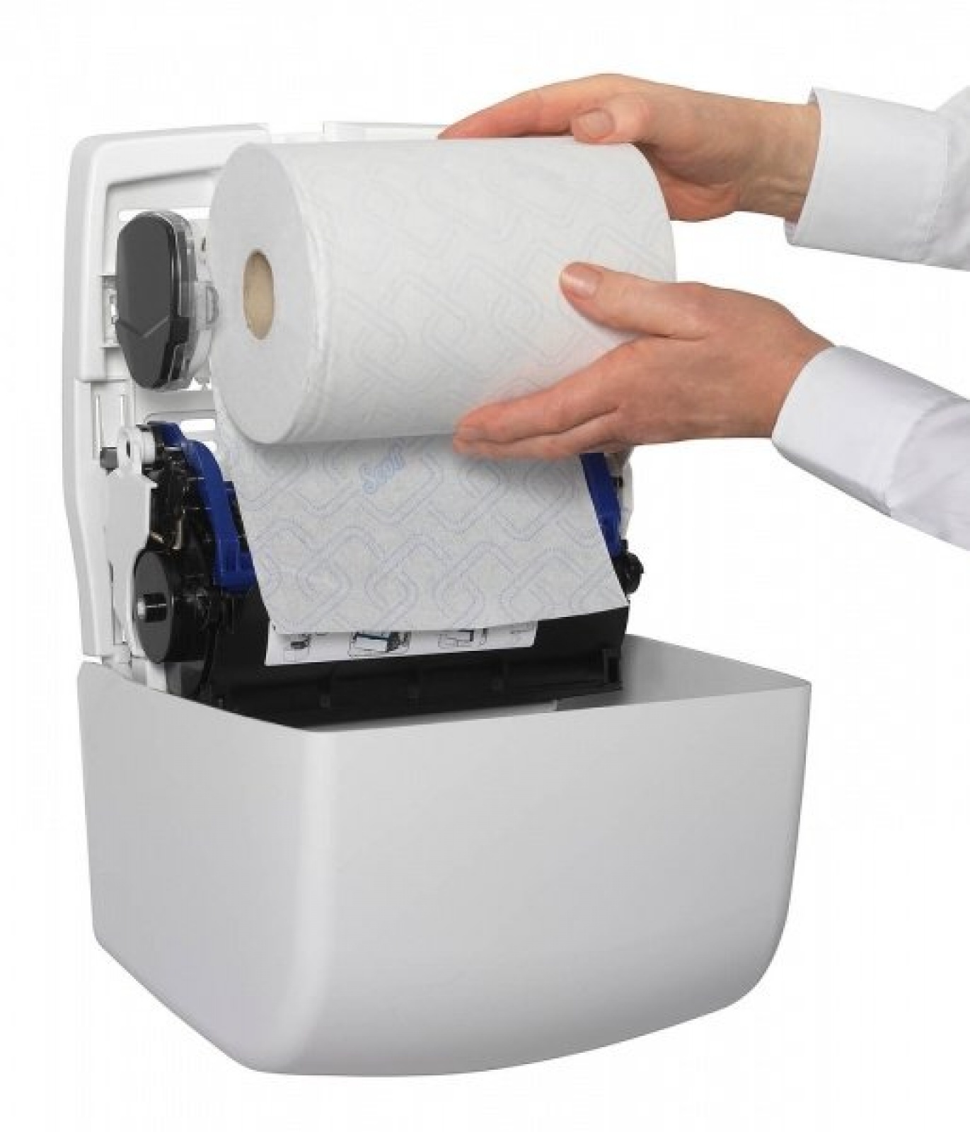 Пластиковый диспенсер для полотенец в рулонах Scott Control Slimroll Aquarius*