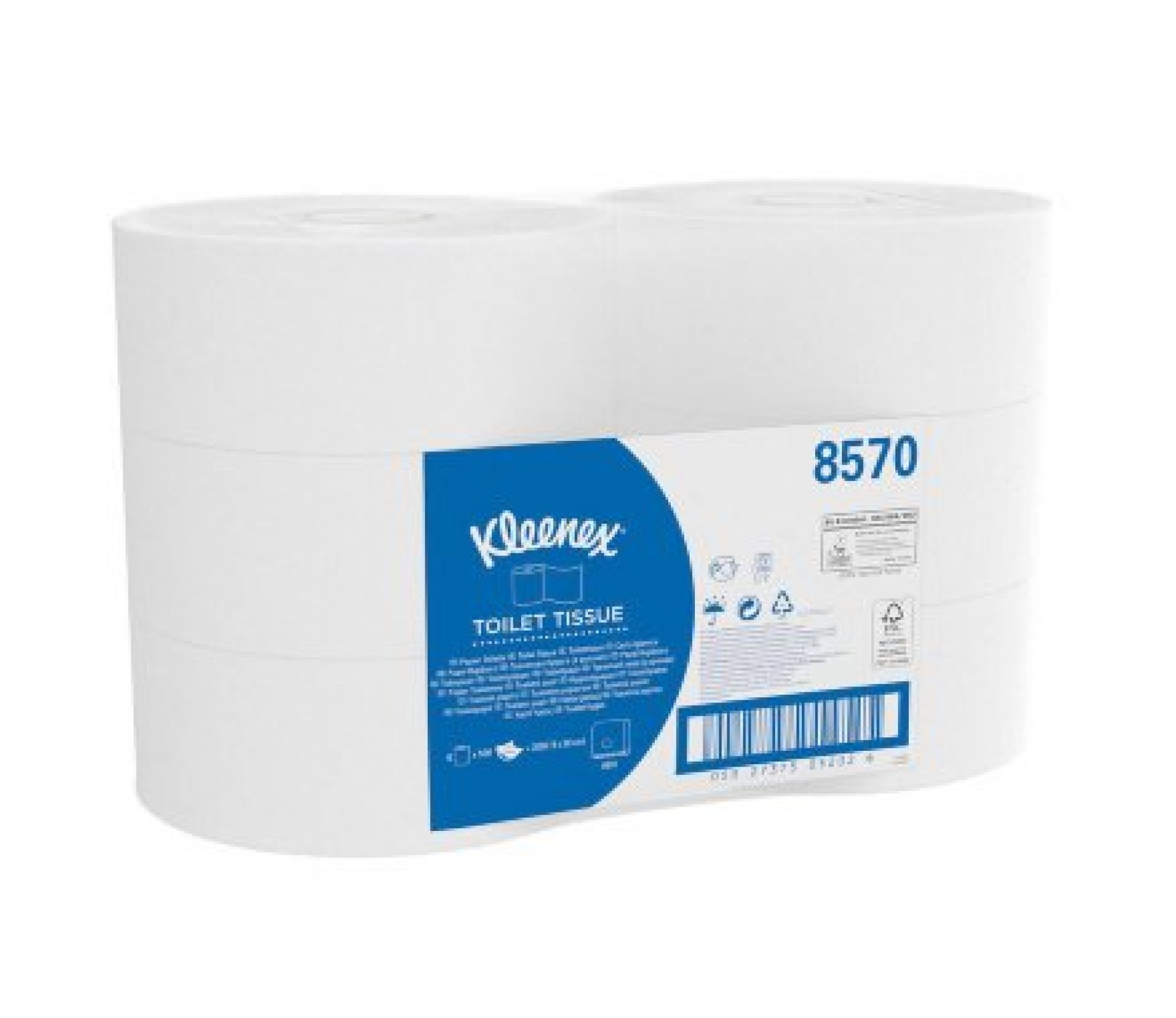 8570 Туалетная бумага в больших рулонах Kleenex Jumbo Roll двухслойная (6 рул х 190 м)