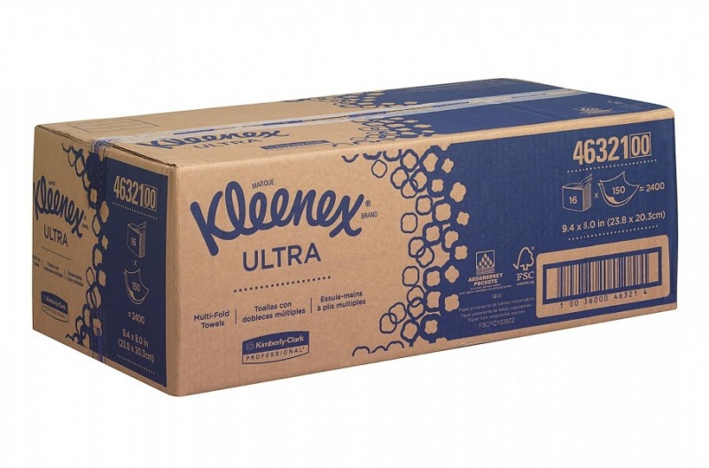 Одноразовые сложенные полотенца для рук KLEENEX Ultra