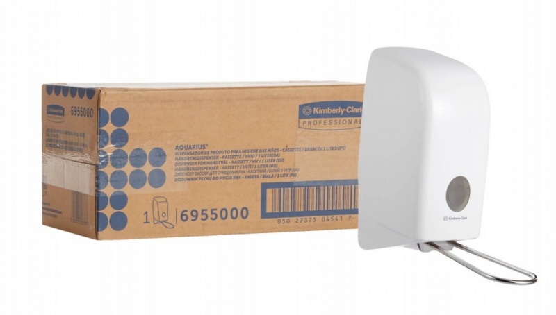 Пластиковый диспенсер для средств для мытья и дефинфекции рук с локтевым нажимом Aquarius*