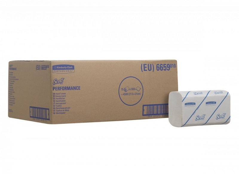 Одноразовые сложенные полотенца для рук SCOTT Performance