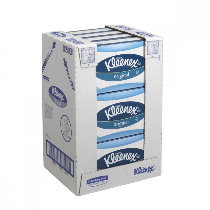 Косметические салфетки для лица KLEENEX трёхслойные