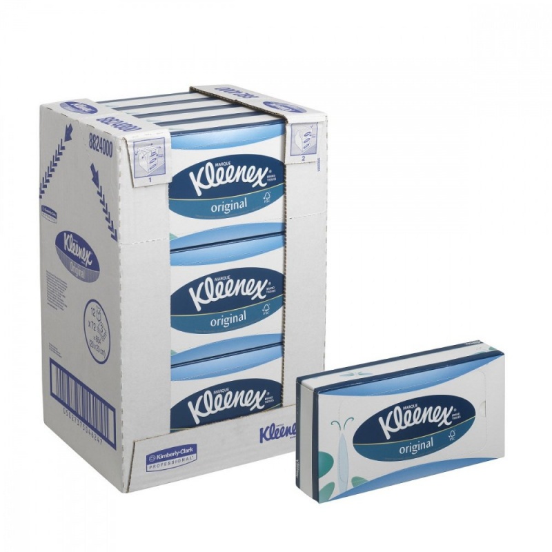Косметические салфетки для лица KLEENEX трёхслойные